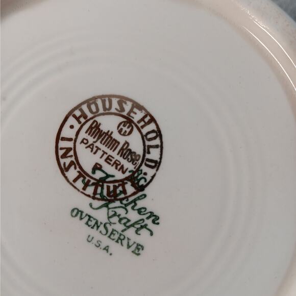 Vintage 48 Ounce Ceramic Pitcher Rhythm Rose Pattern by Household‎ Institute - Picture 8 of 10